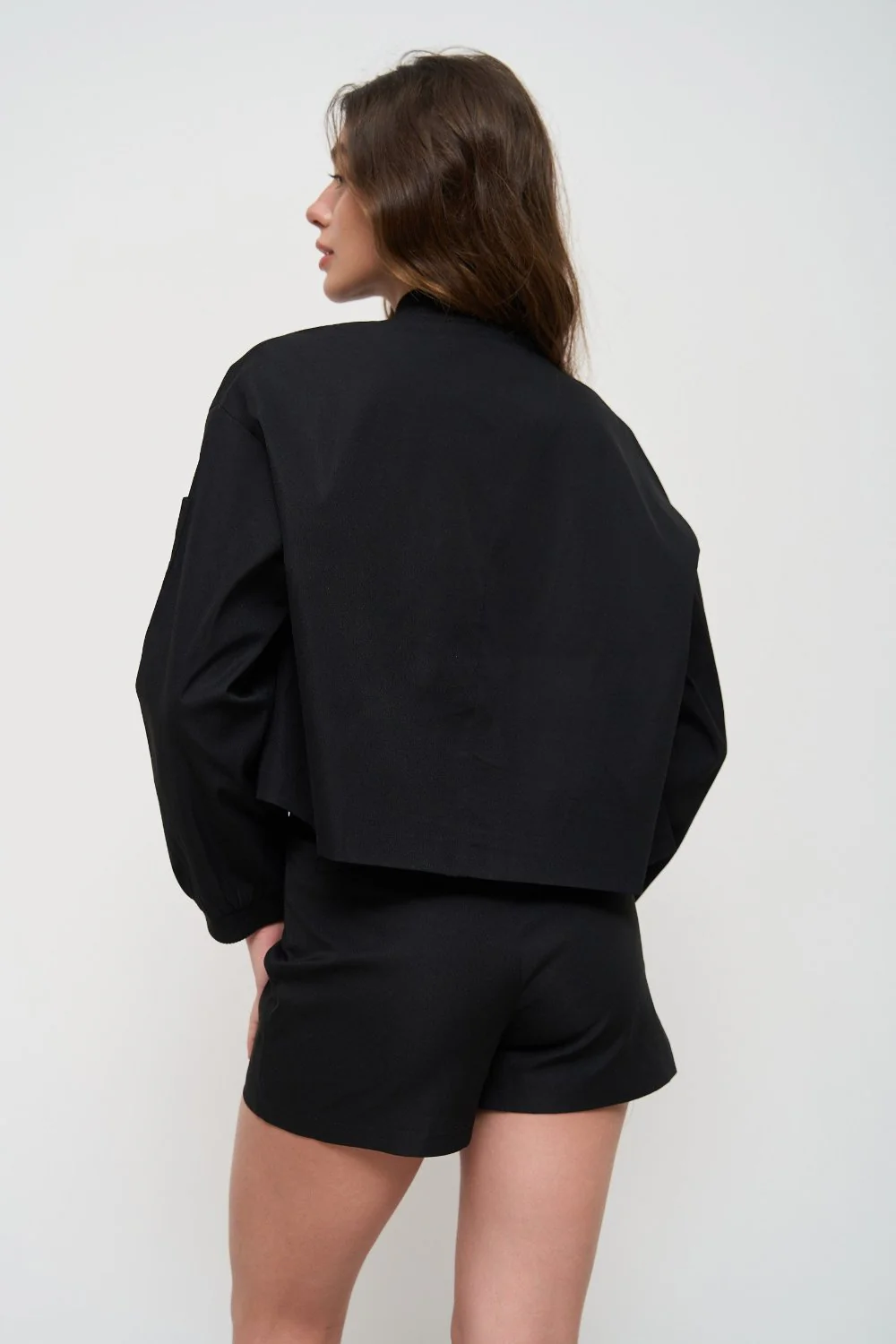 High Waist Asymmetric Skirt with Buttons - Image 5