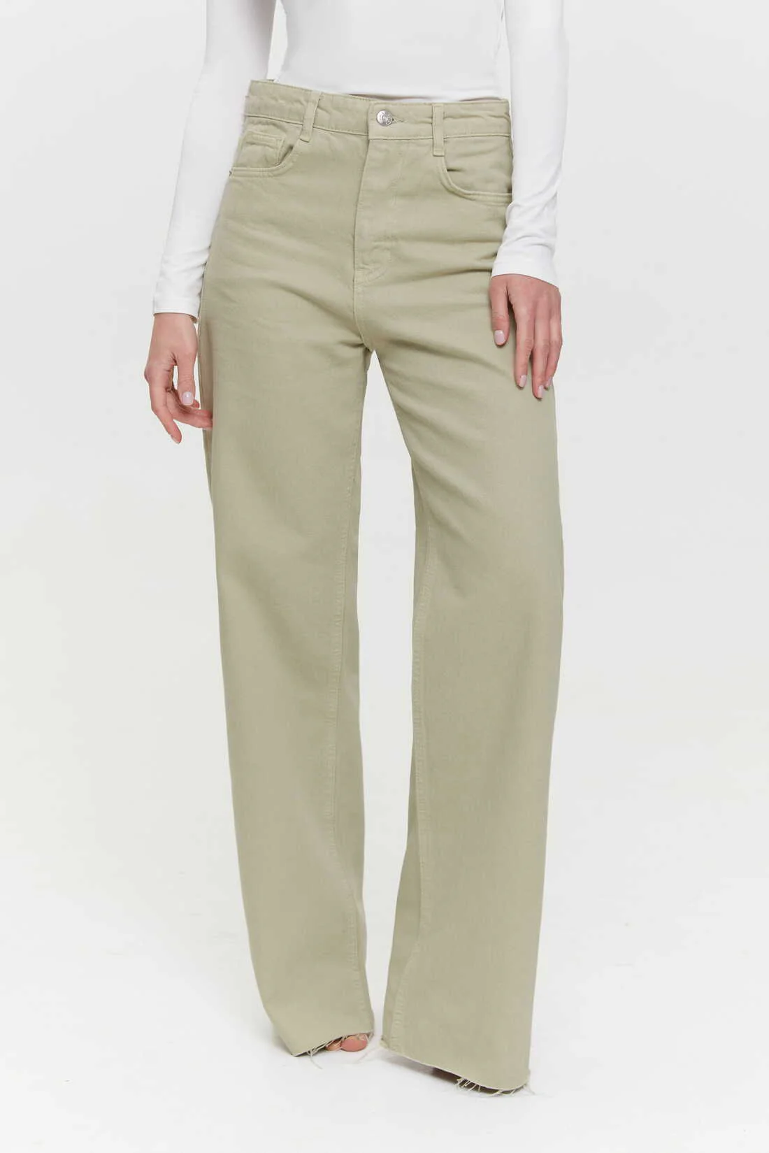 Green Wide Leg Jeans - Image 2