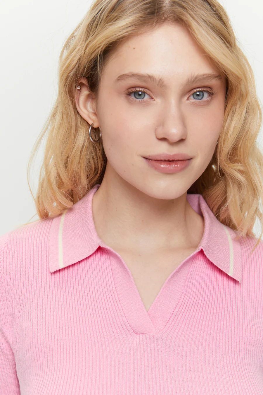 Baby Pink Classic knit Polo jumper - Image 3