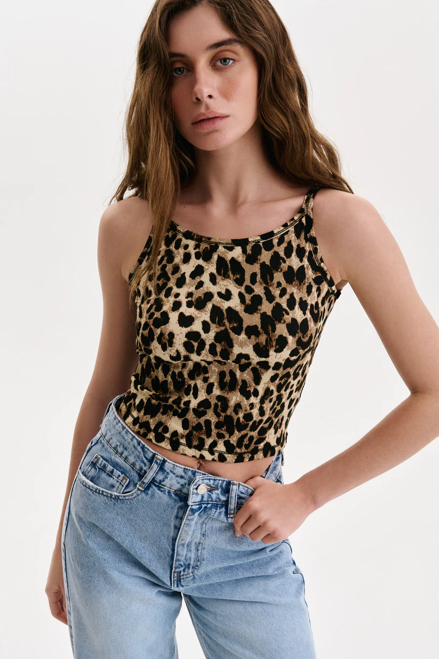 NEW Animal Print Slim Strap Tank Top