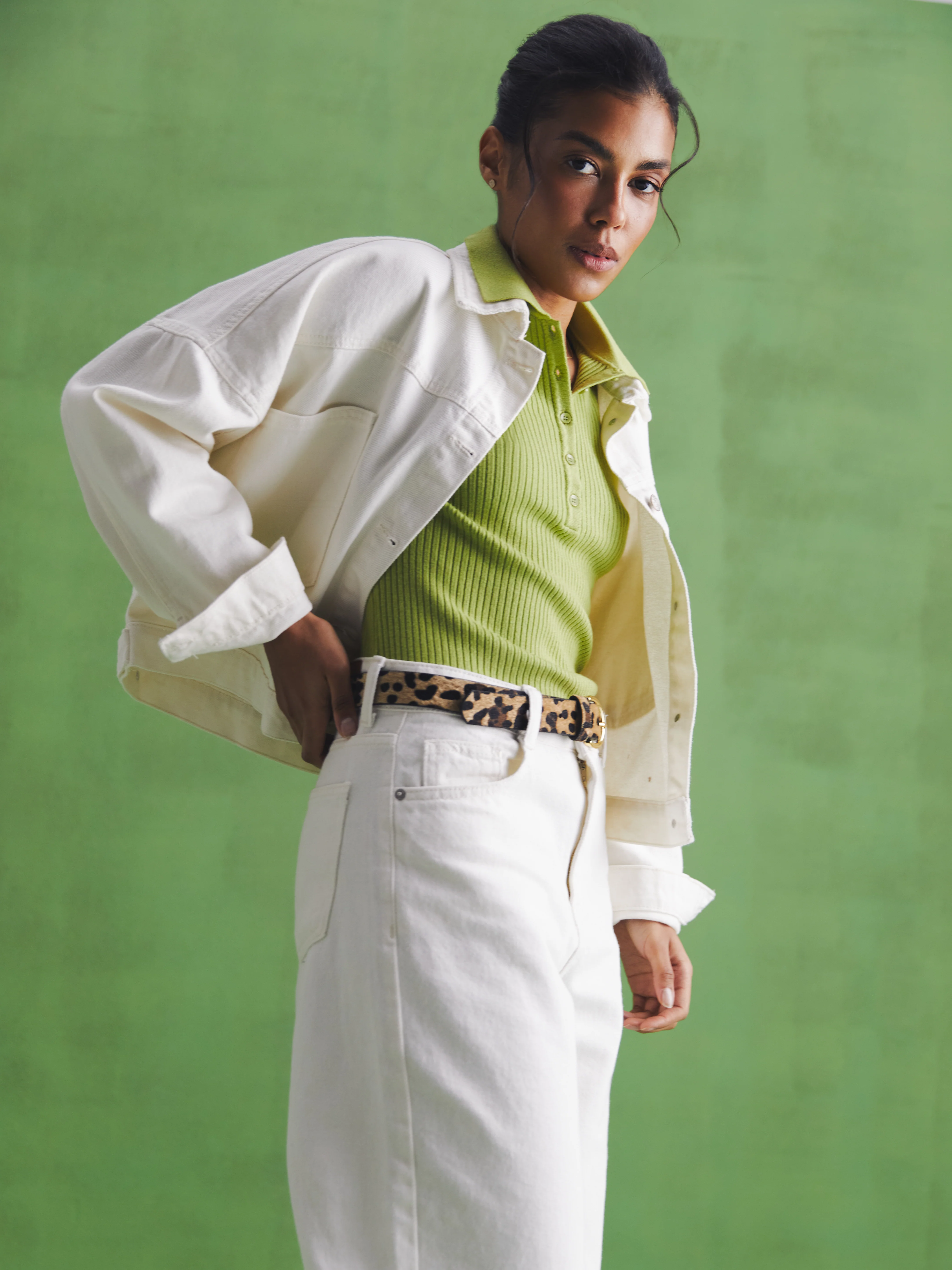 Denim jacket with accent pockets, Milk - Image 3