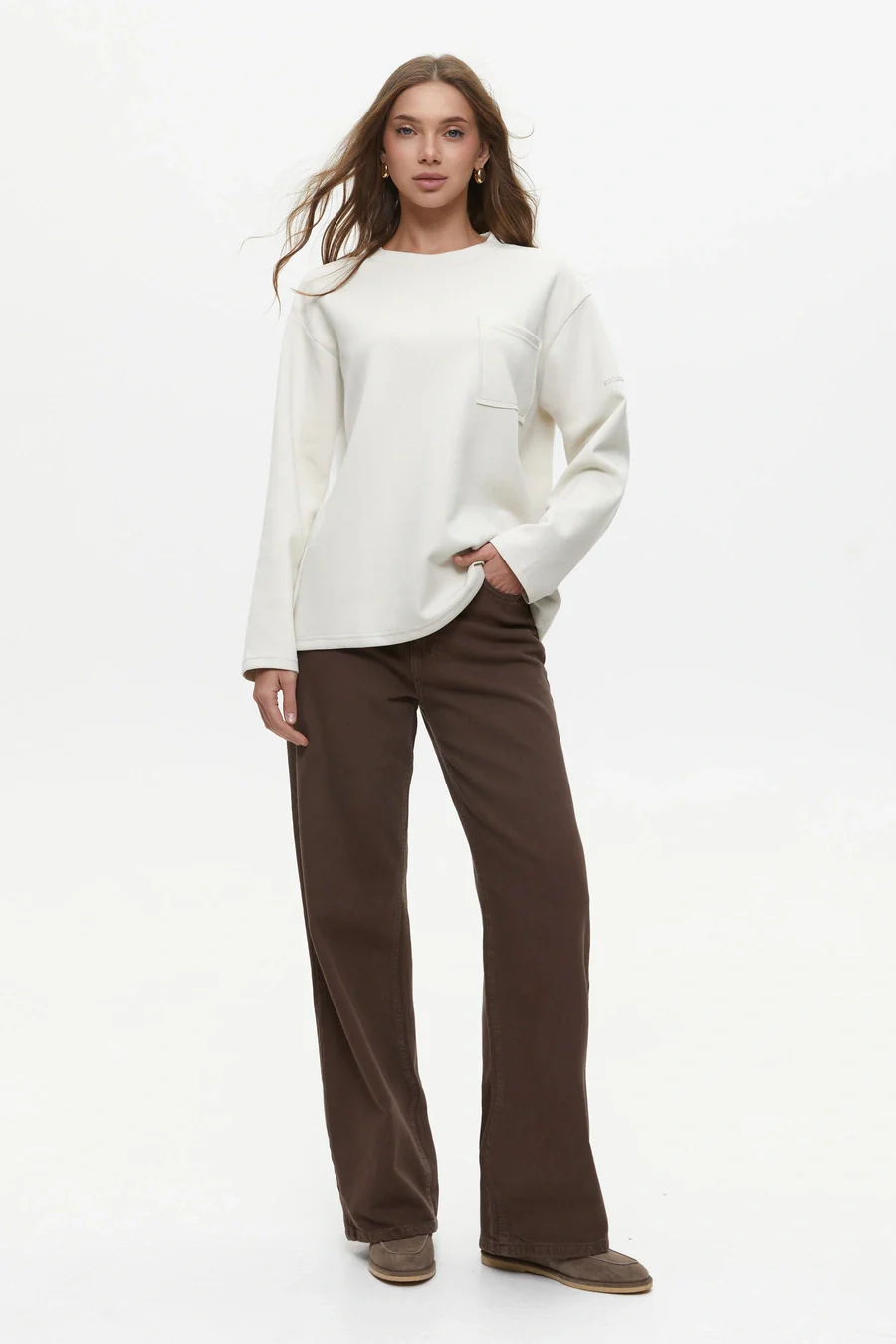 Milk Oversized Long Sleeve Top - Image 2