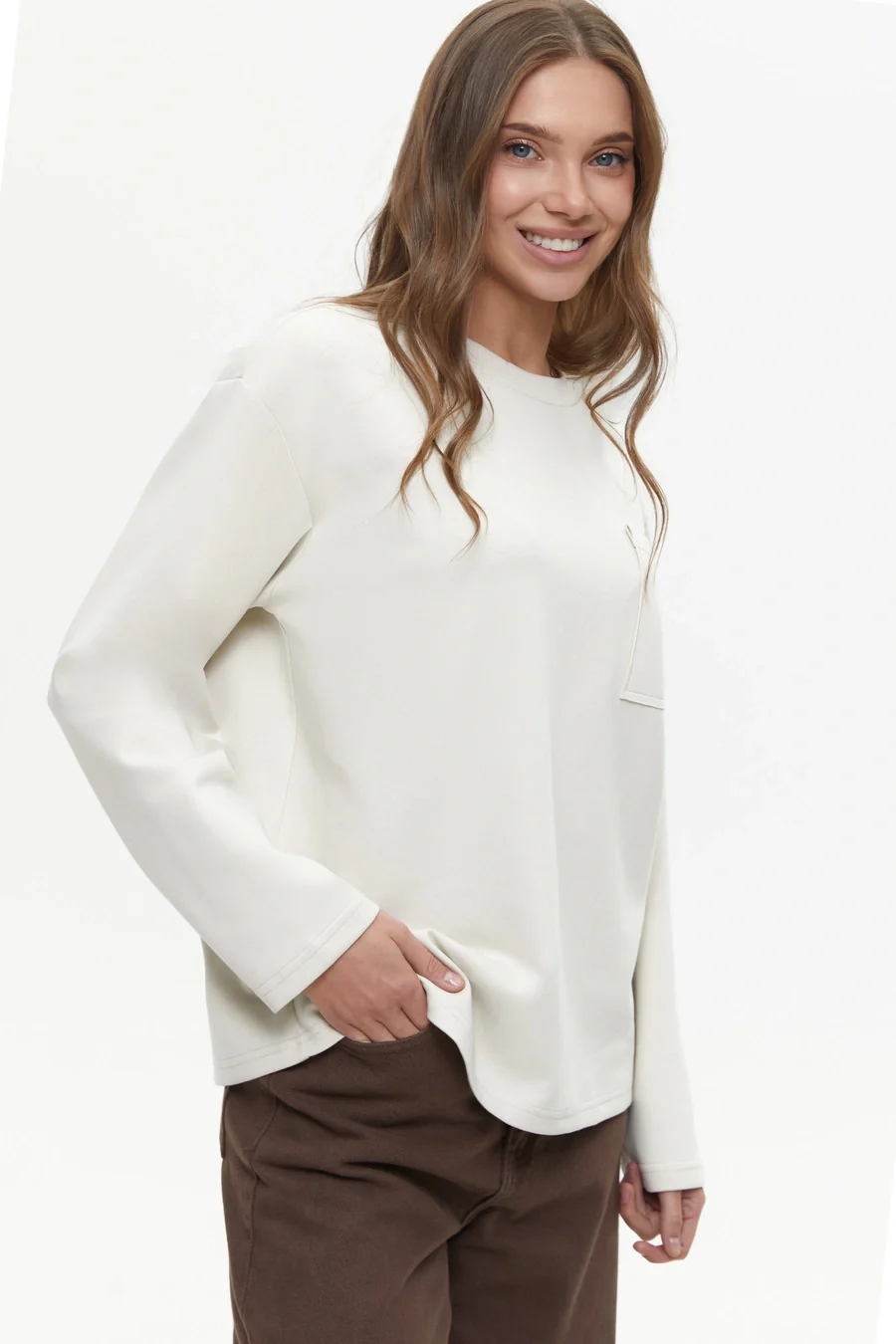 Milk Oversized Long Sleeve Top - Image 4