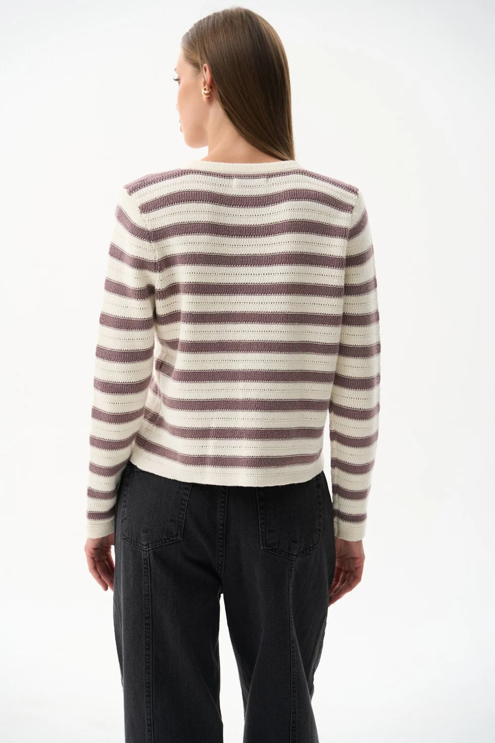 Milk Striped Knit Cardigan - Image 5