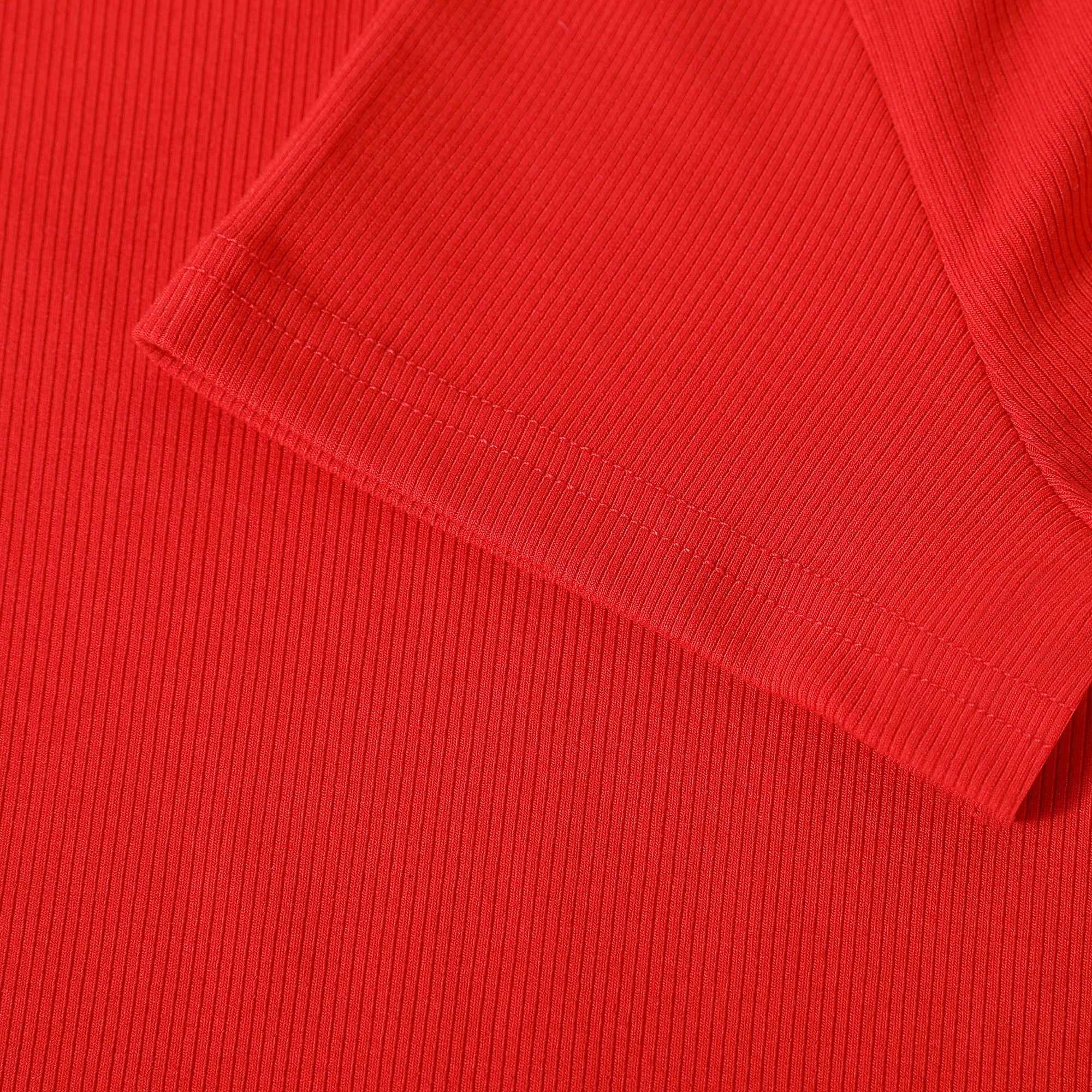 Red Ribbed Crop T-shirt - Image 3