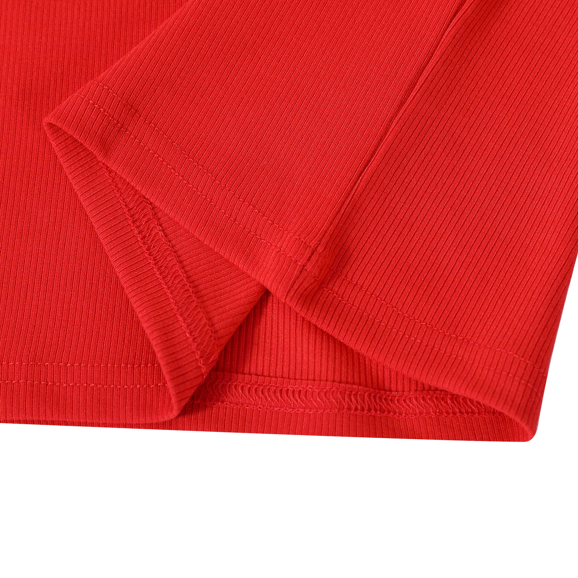 Red Ribbed Crop T-shirt - Image 5