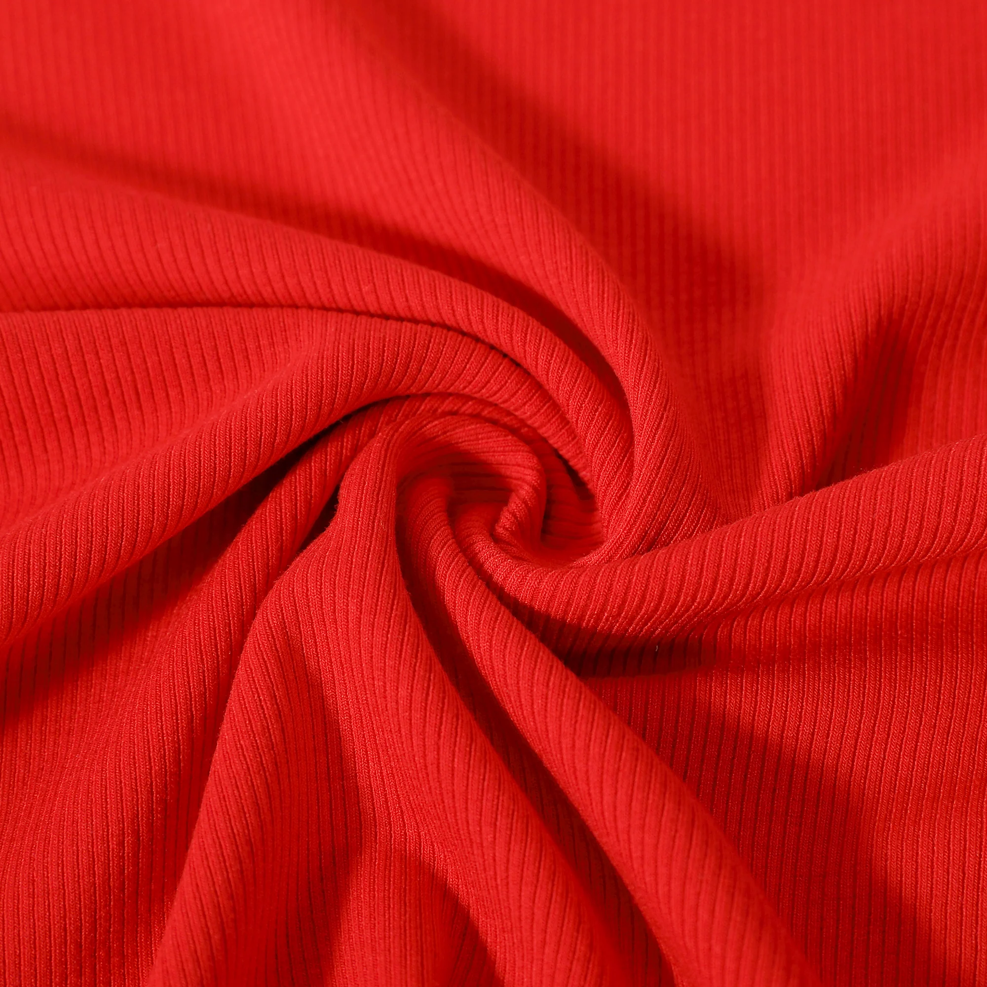Red Ribbed Crop T-shirt - Image 6