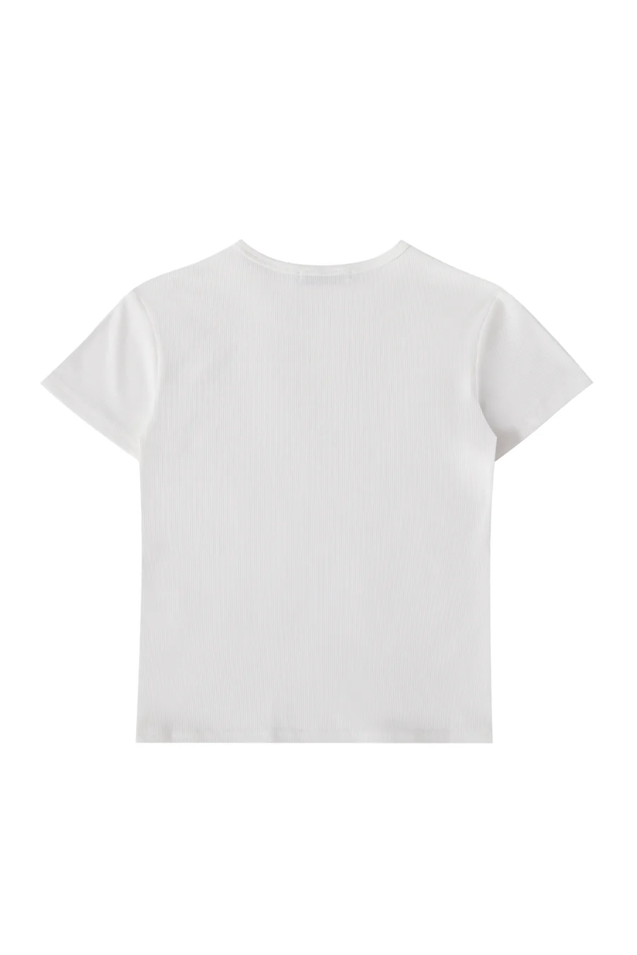 Milk Cream Ribbed Crop T-shirt - Image 3