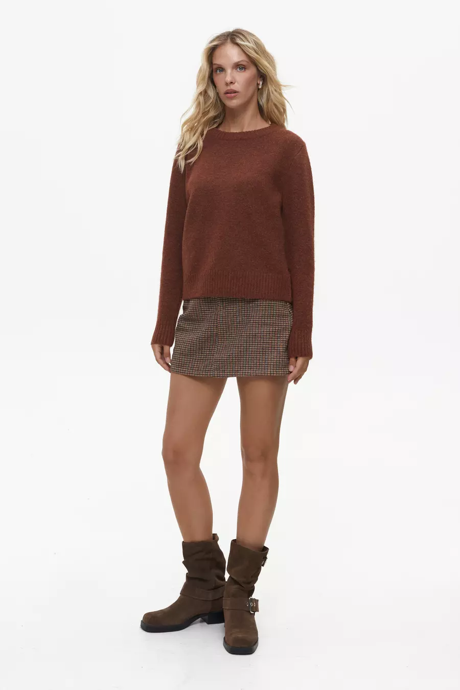 Orange Textured Knit Sweater - Image 2