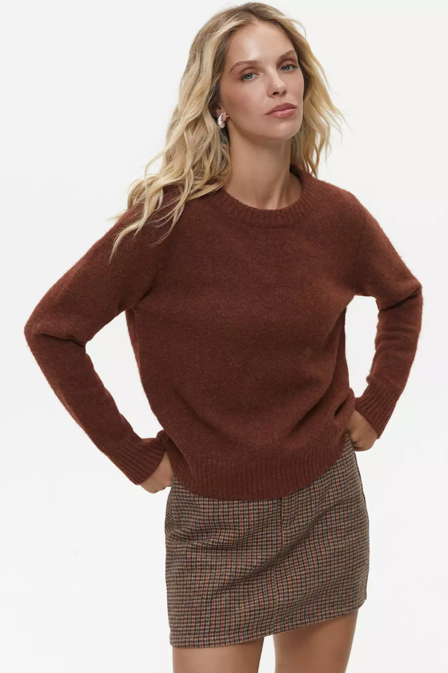 Orange Textured Knit Sweater - Image 3
