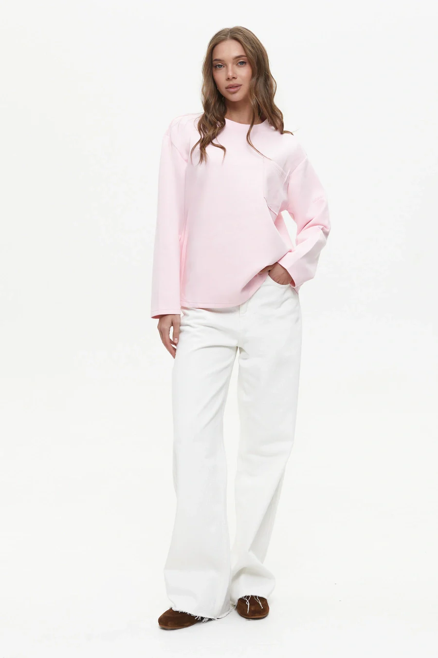 Pink Oversized Long Sleeve Top - Image 2