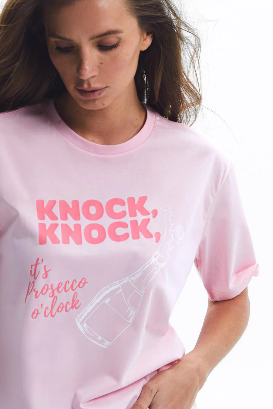 Pink "Knock, Knock" Print T-shirt - Image 2