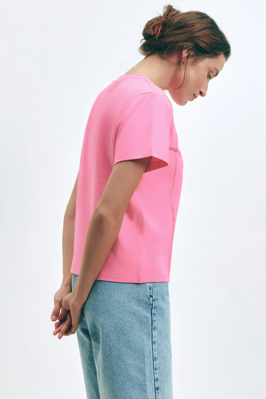 Pink Seam Detail T-Shirt - Image 4