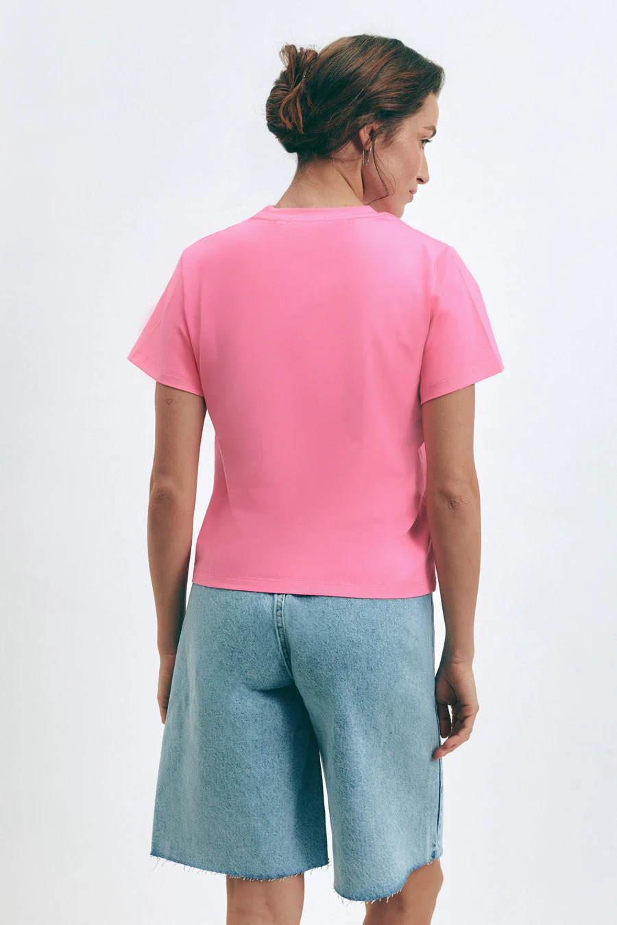 Pink Seam Detail T-Shirt - Image 5