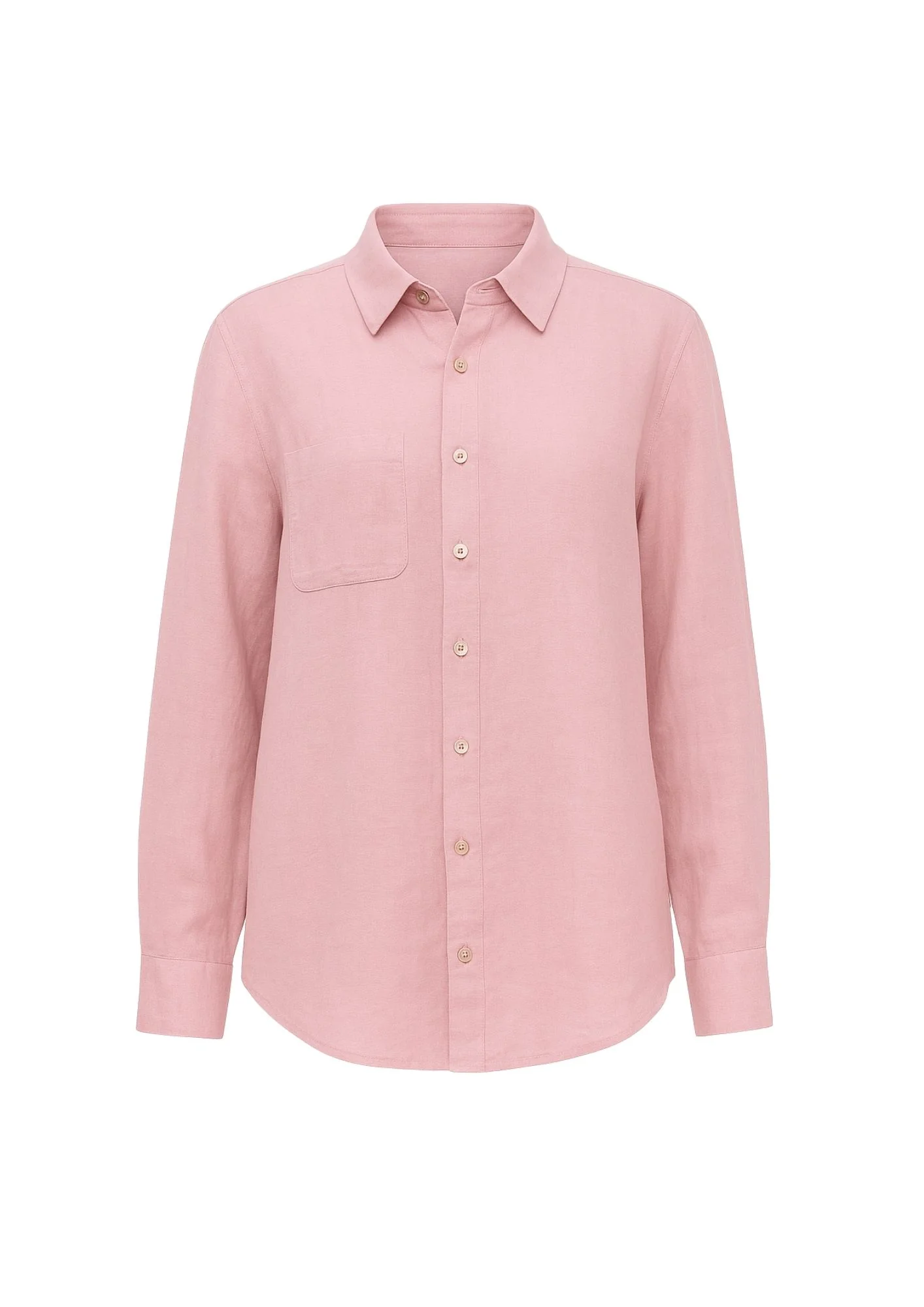 Cotton-linen blend shirt, Baby Pink - Image 2