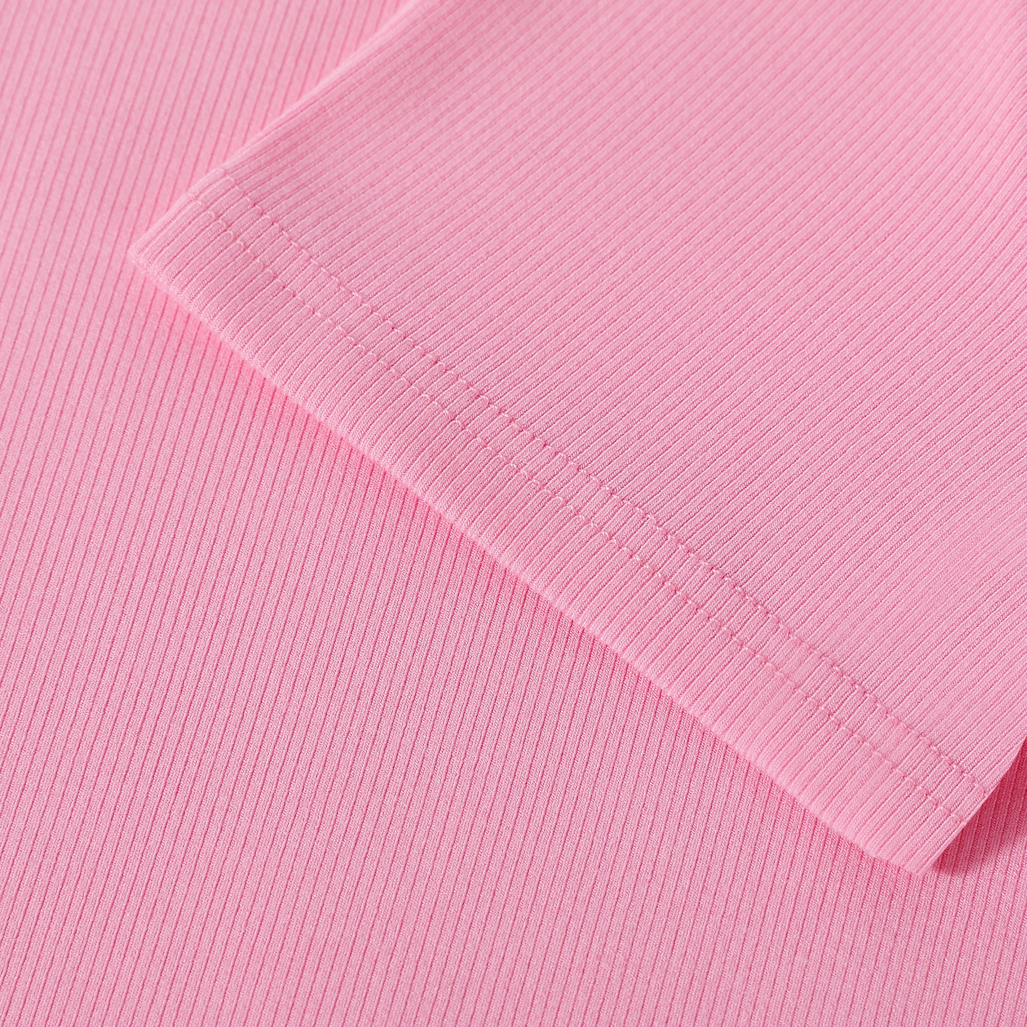 Pink Ribbed Crop T-shirt - Image 3