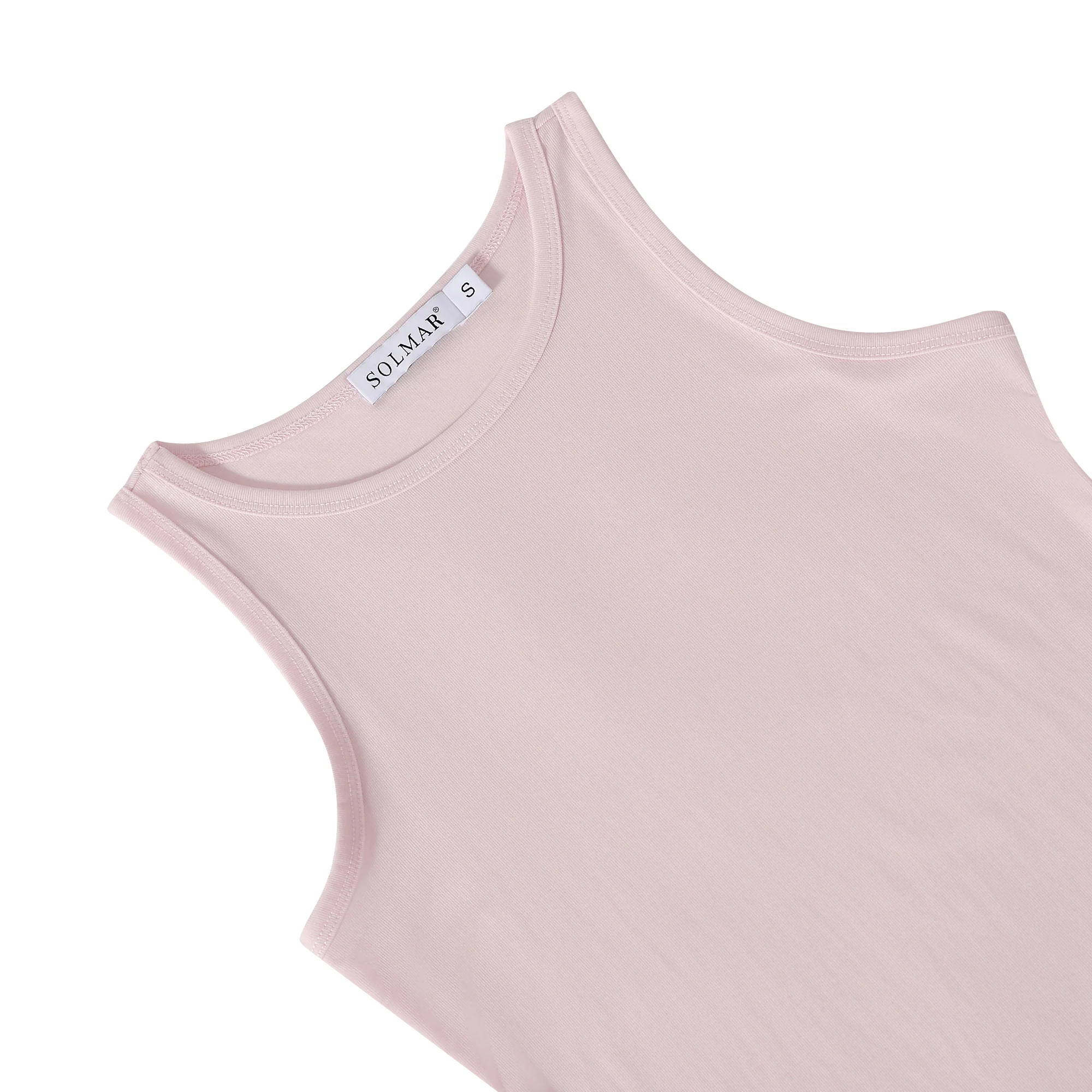Basic ribbed tank top, Baby Pink - Image 2