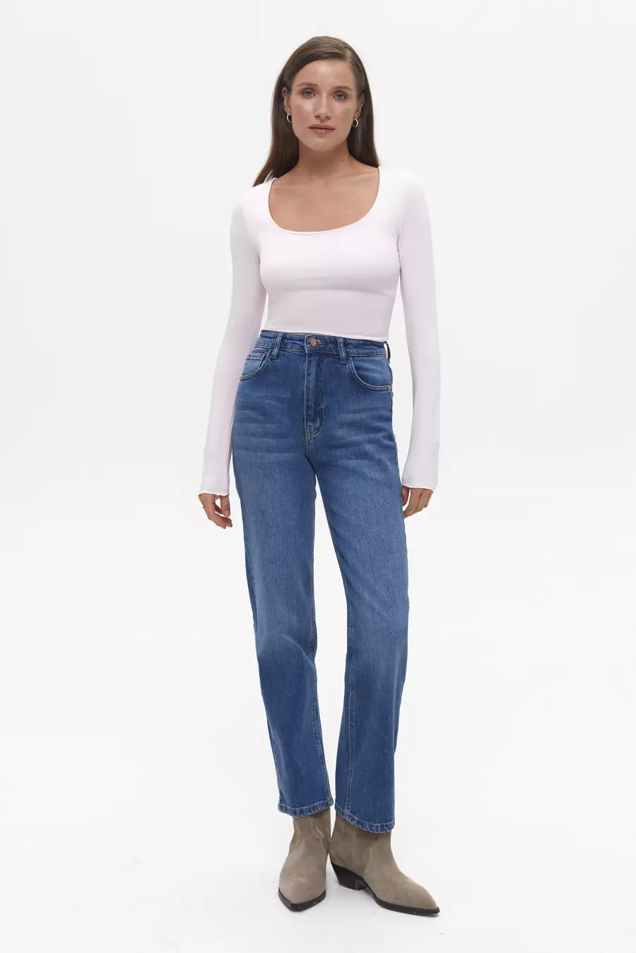 Pink Wide Neck Long Sleeve Top - Image 3