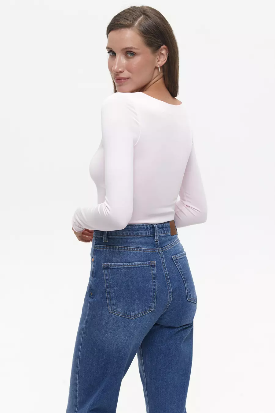 Pink Wide Neck Long Sleeve Top - Image 4