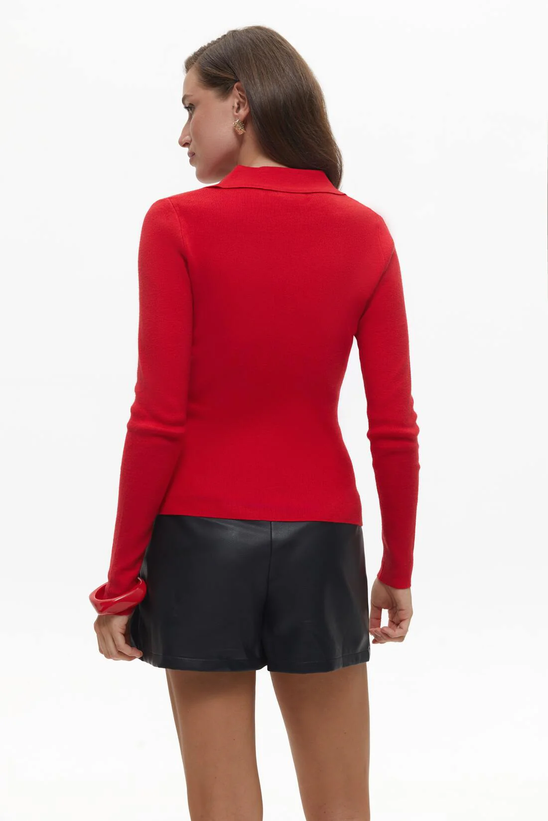 Red Basic Polo Jumper - Image 4