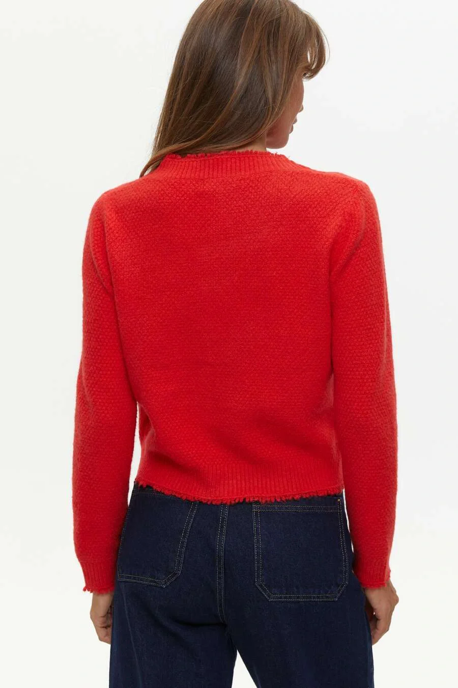 Red Buttoned Knit Cardigan - Image 5