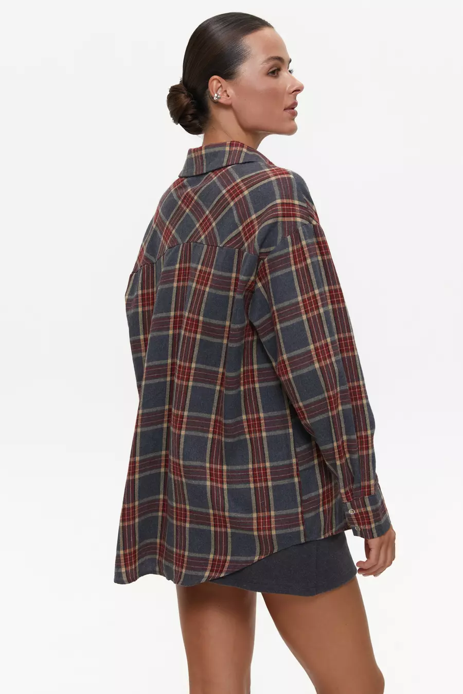 Red Large Check Shirt - Image 4