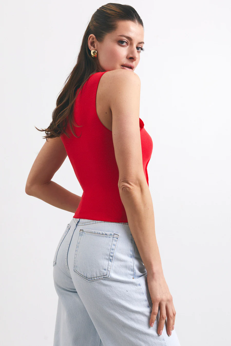 Red Seam Detail Tank Top - Image 4