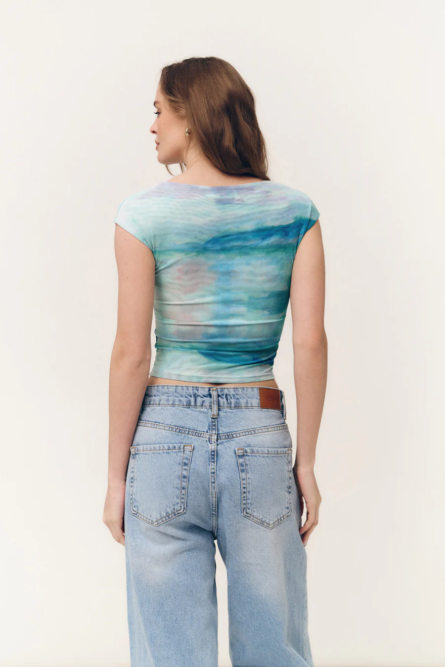 Blue Gradient Effect Mesh T-shirt - Image 5