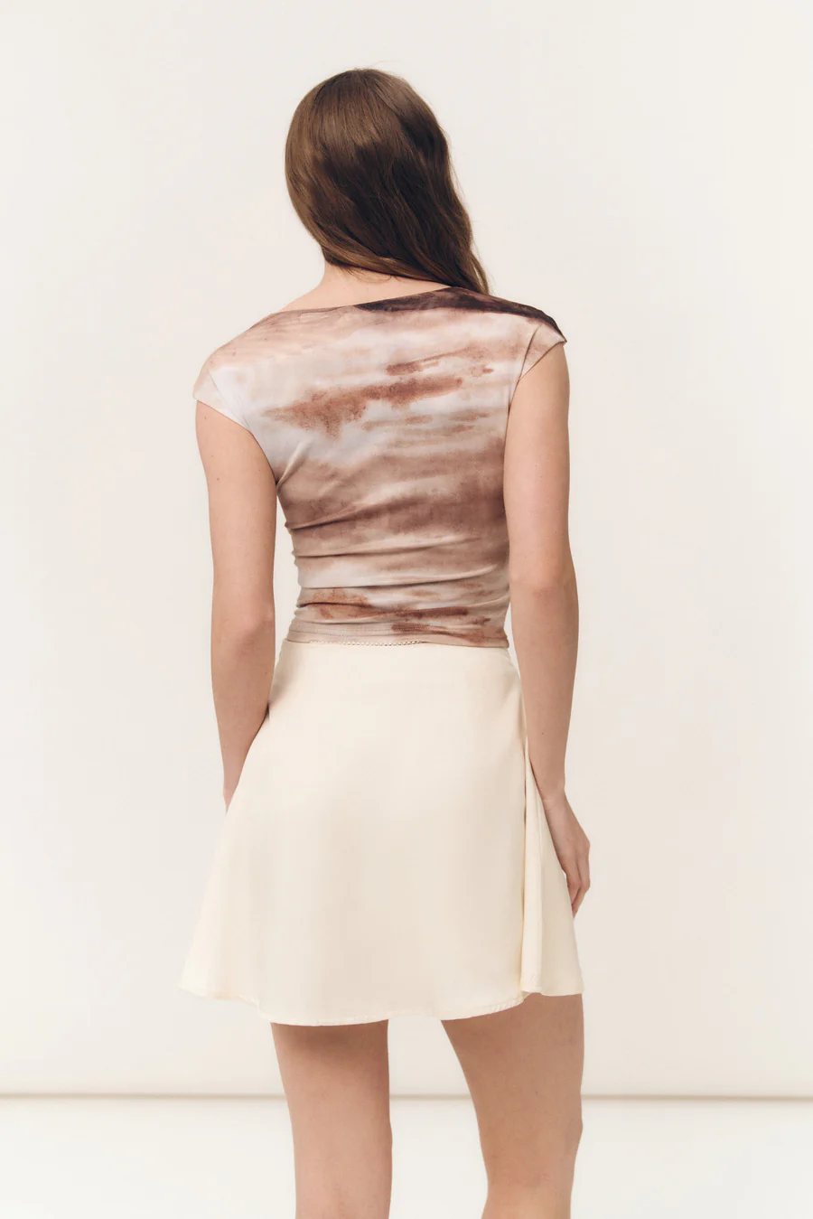 Brown Gradient Effect Mesh T-shirt - Image 2