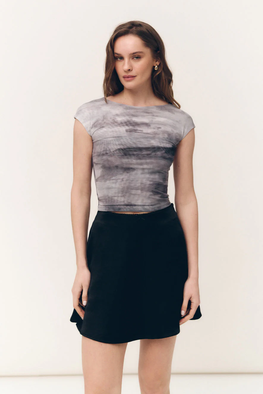 Grey Gradient Effect Mesh T-shirt - Image 3