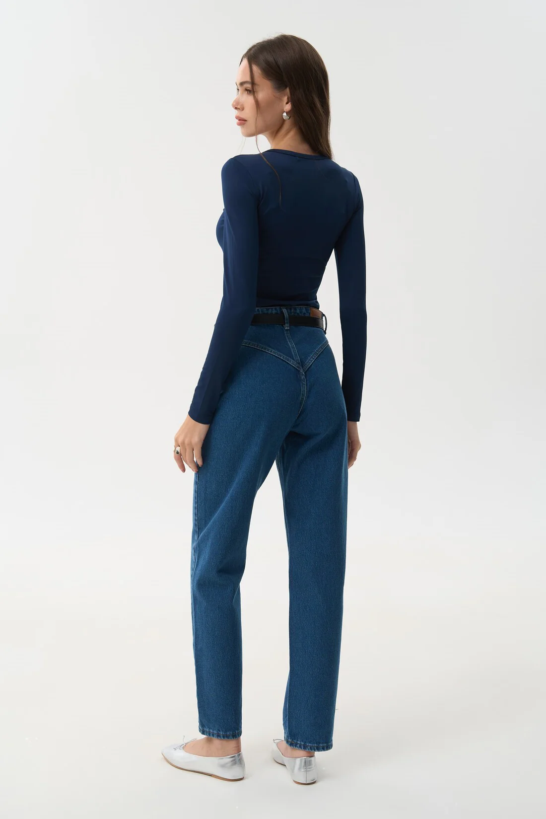 STRAIGHT jeans with accent yoke, Blue - Image 4