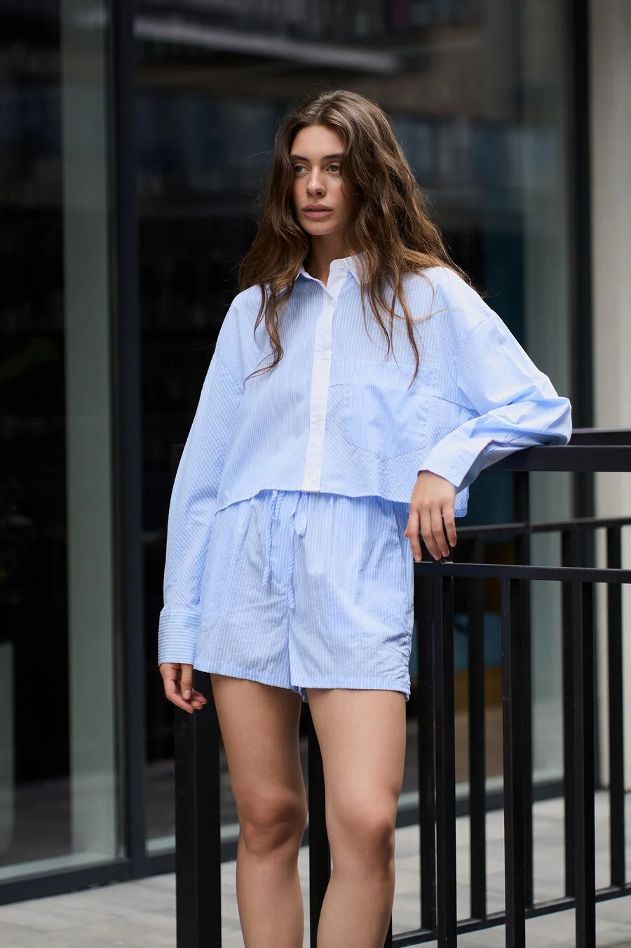 Striped Shorts with Pockets - Image 4