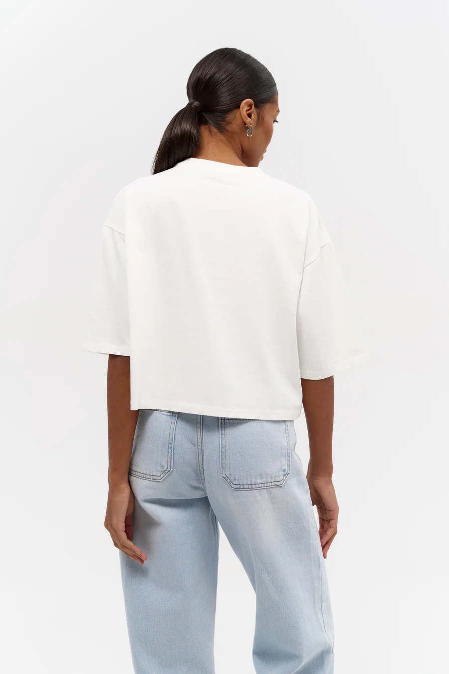 White "Le Croissant" Print T-shirt - Image 5