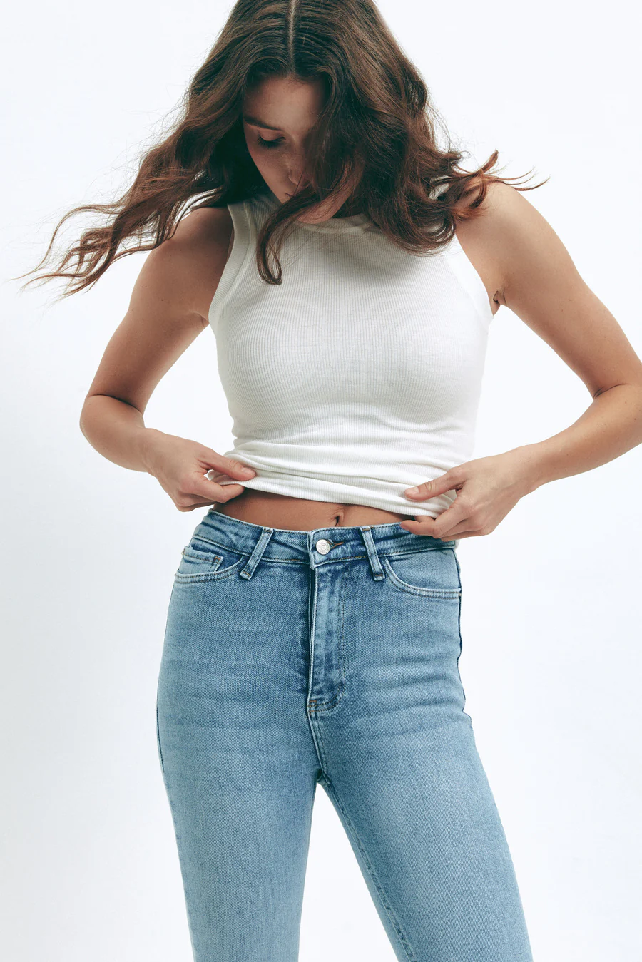 White Sleeveless Ribbed Top - Image 5