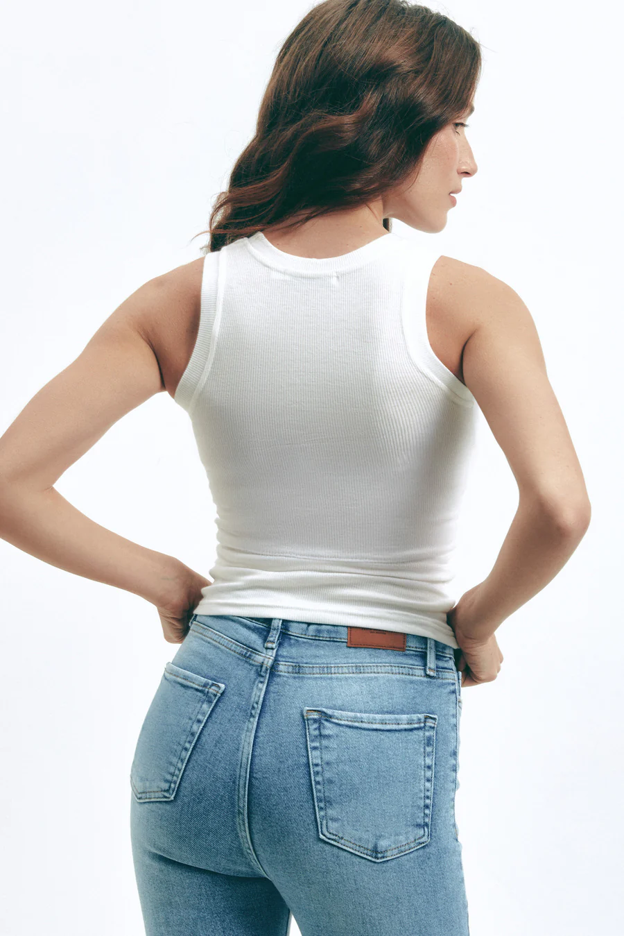 White Sleeveless Ribbed Top - Image 8