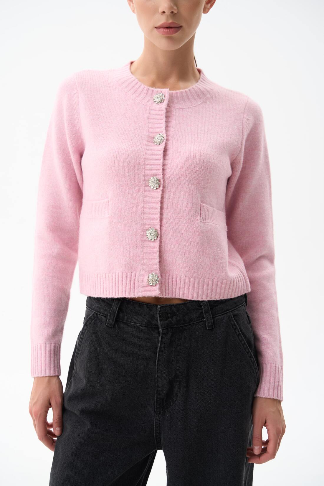 Pink Wool Knit Cardigan - Image 4