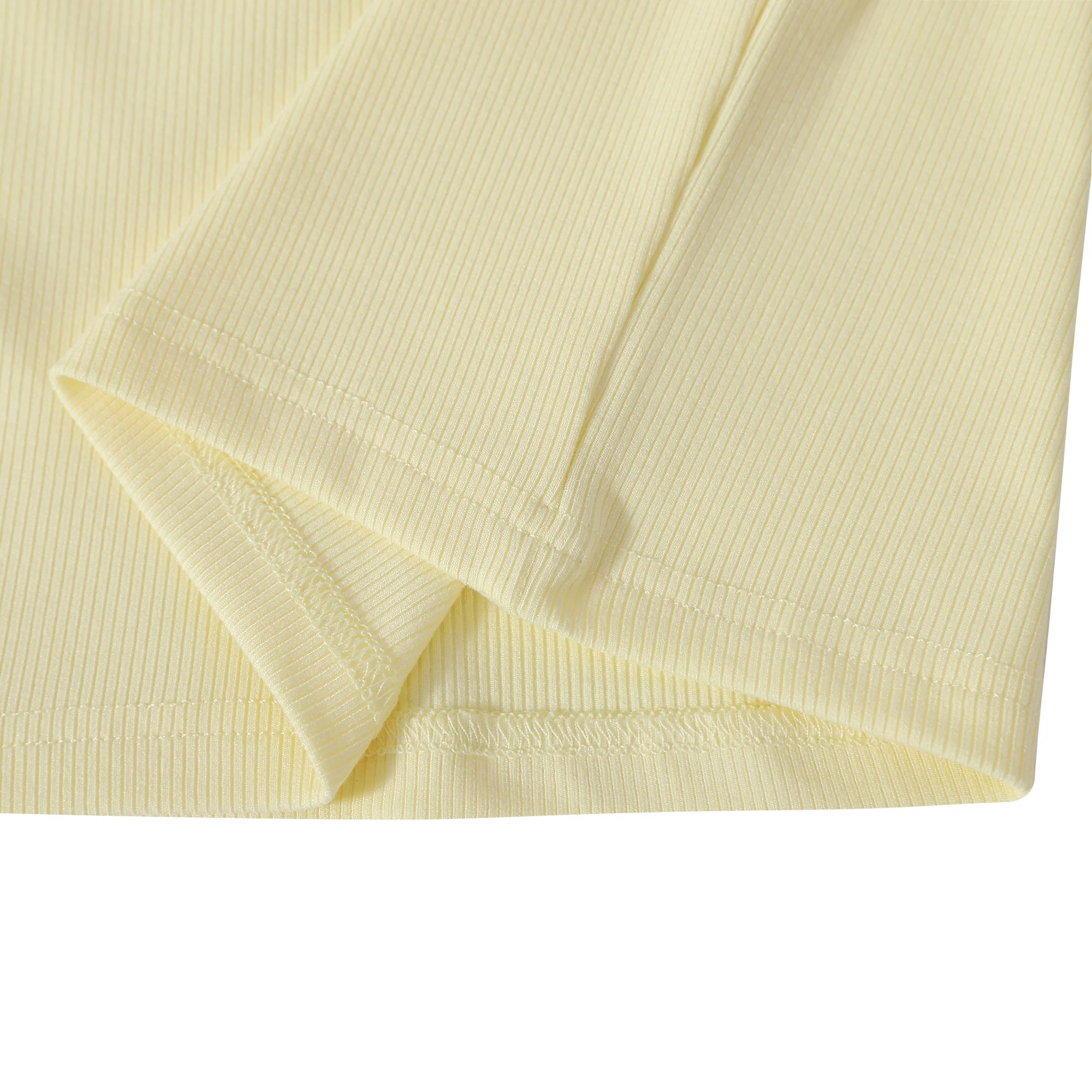 Yellow Ribbed Crop T-shirt - Image 4