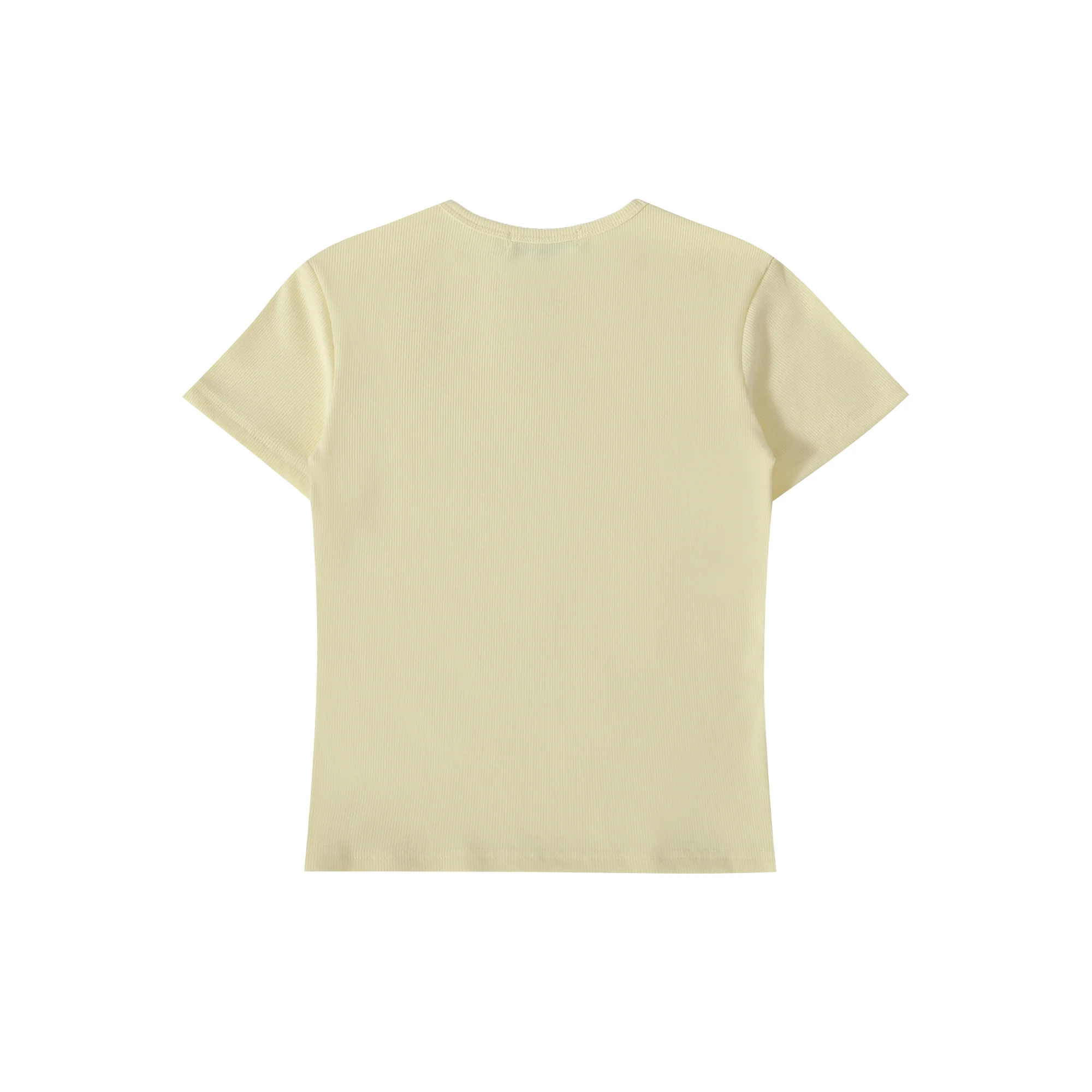 Yellow Ribbed Crop T-shirt - Image 6