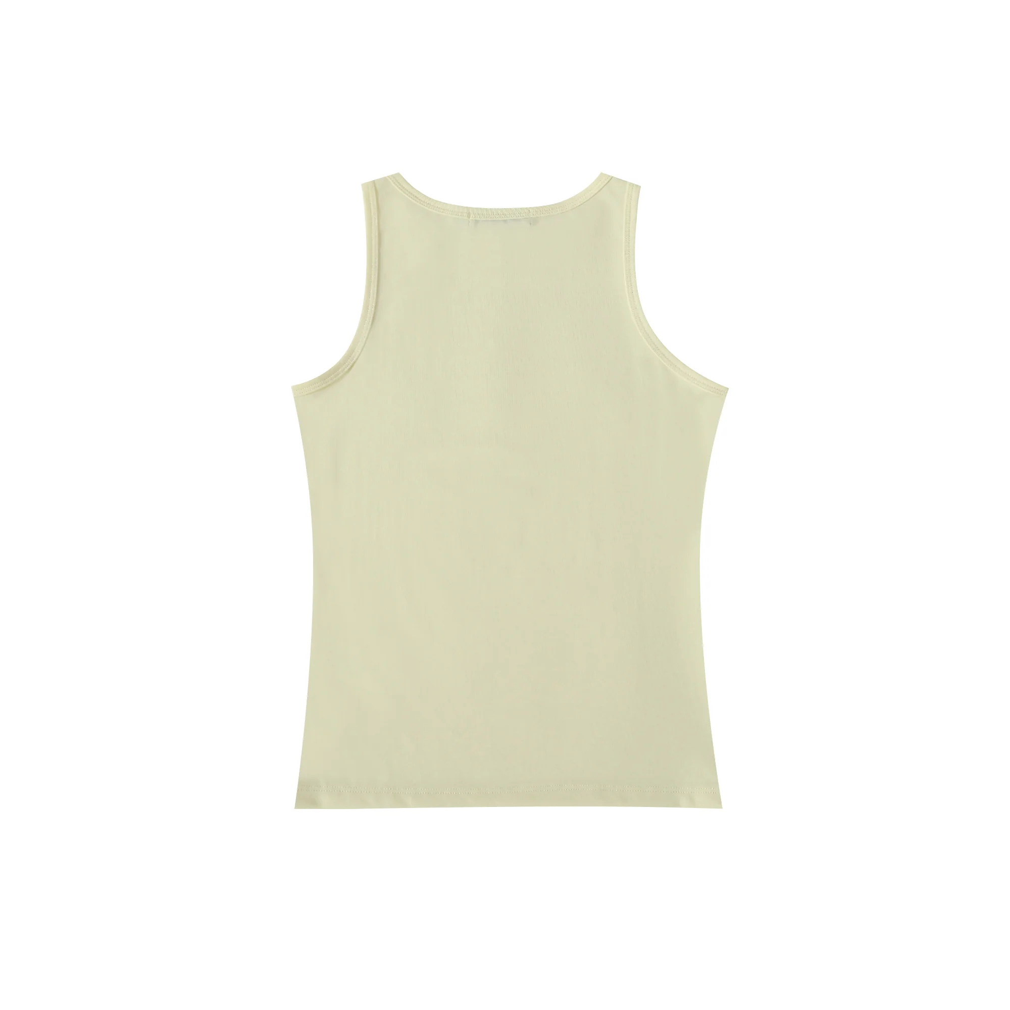 Basic ribbed tank top, Lemon Cream - Image 3